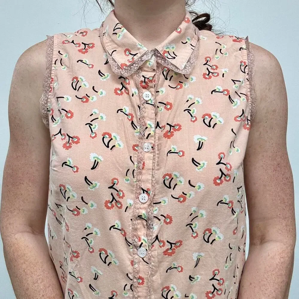 Y2k modcloth cotton button up - Picture 3 of 8